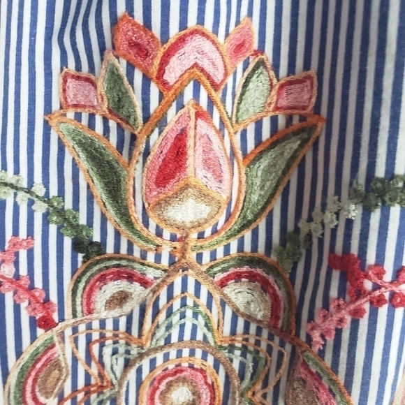 Magic Striped Embroidered A-line Skirt Size L - Picture 3 of 10